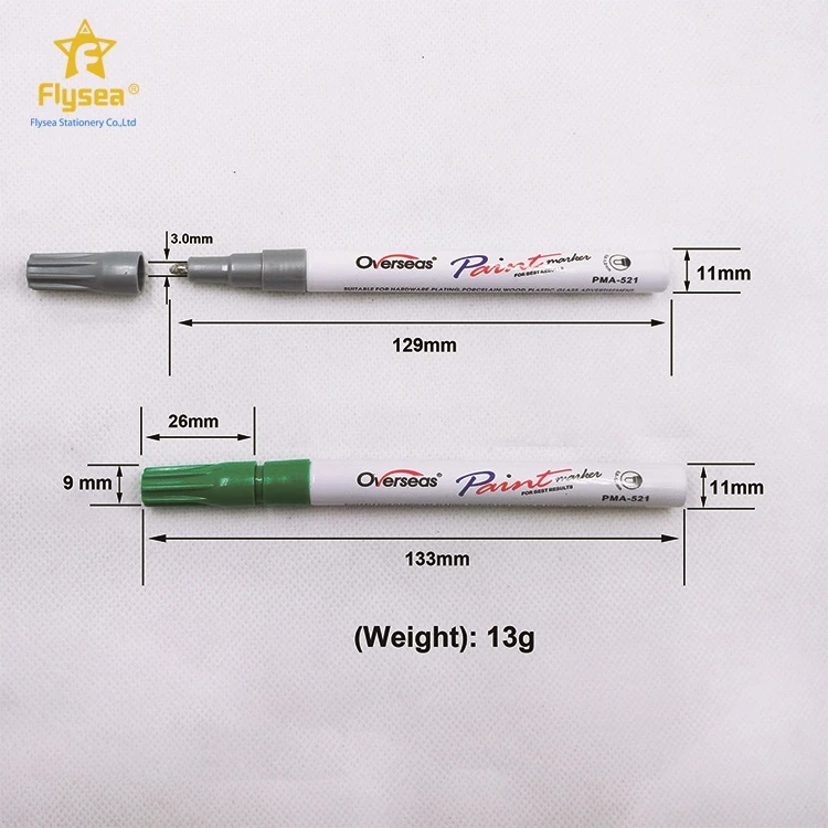 Direct Selling Customization 12 Colored Safety Ink Durable Pen Permanent Marker Paint