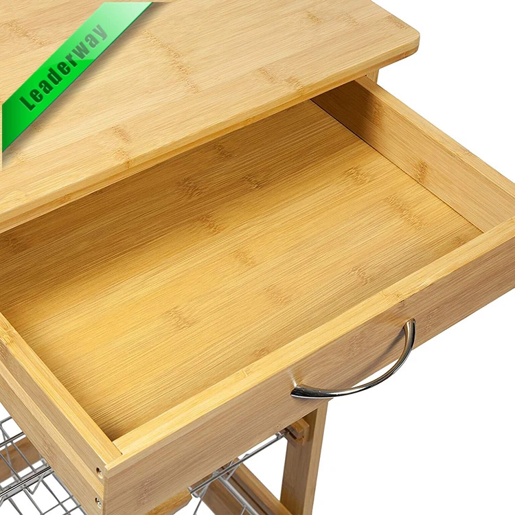 4 Layers One Lawyer Factory Outlet Hand Truck Mobile Trolley Kitchen Island Cart Mobile Foodcart Design bamboo organizer