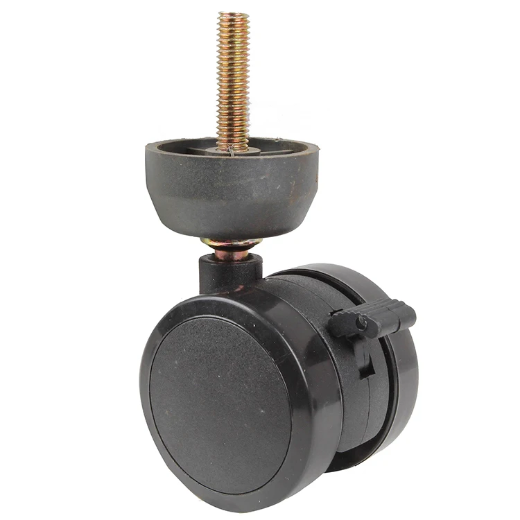 Black 50mm 2 inch castor wheel U bracket pu edge chair caster sofa leg with castor
