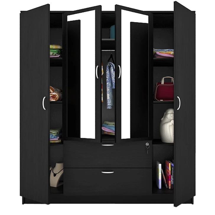 Factory custom cheap price large storage Pakistan wooden closet wardrobe with lock door design