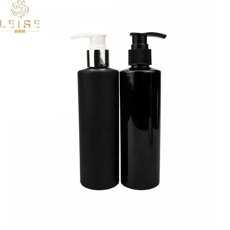 Custom cosmetic 300ml 400ml recycling plastic pet bottle 1000ml 1L 250ml rectangle matte black pet plastic shampoo lotion bottle