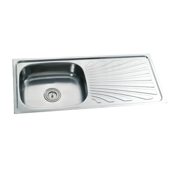 Single bowl with single drain board Size 9643A SS 201 pressed wash sink