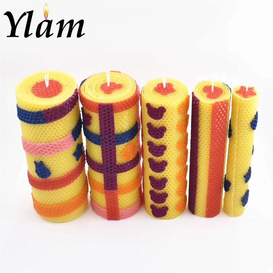 
Custom wholesale beeswax DIY children candles production creative kit beeswax candle making rolling kit 