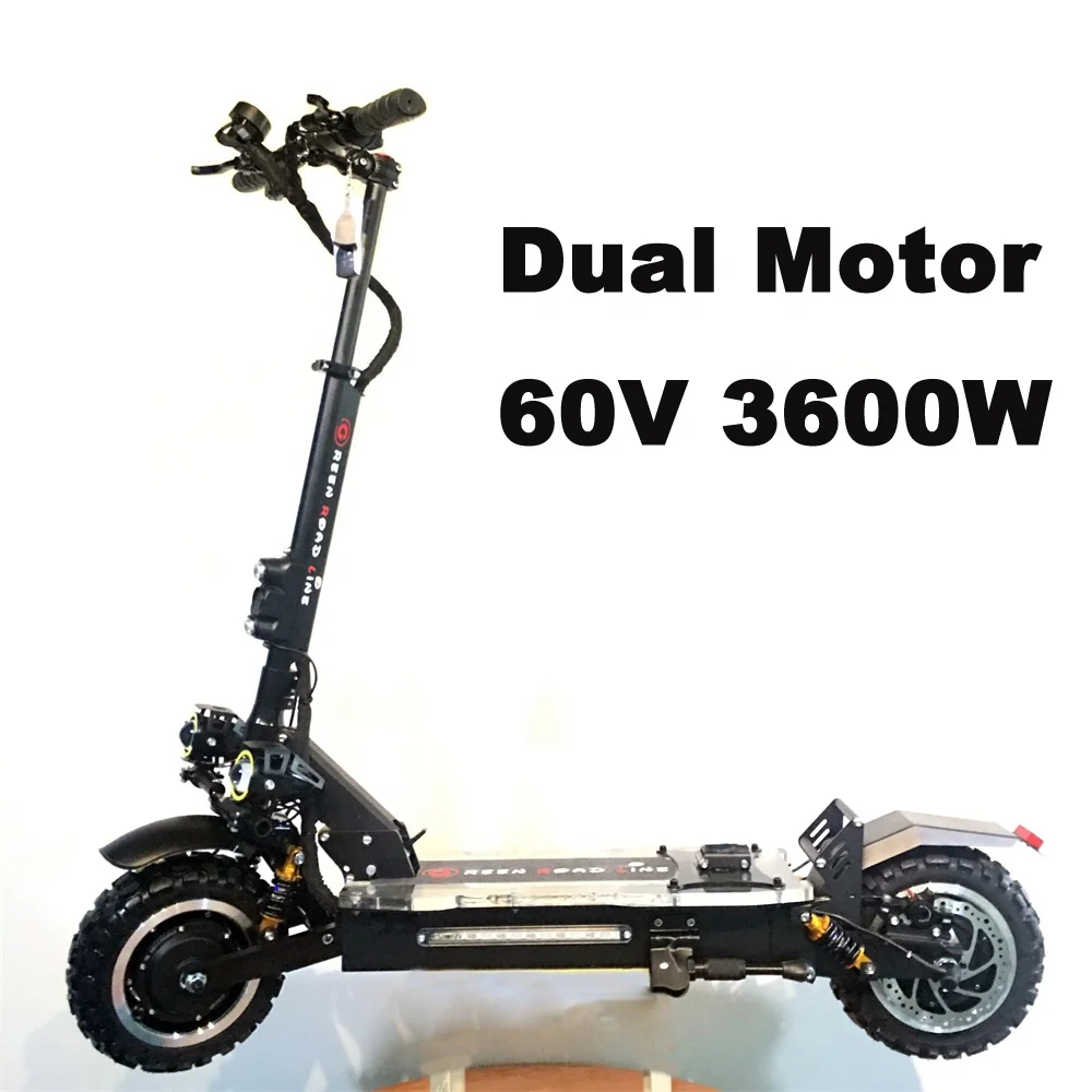 high quality top speed 80km/h electric scooter dual motor 3600W 60V with cross tires
