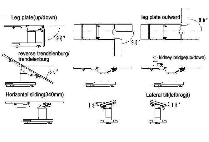  Гидравлический хирургический операционный стол с ручкой управления головкой