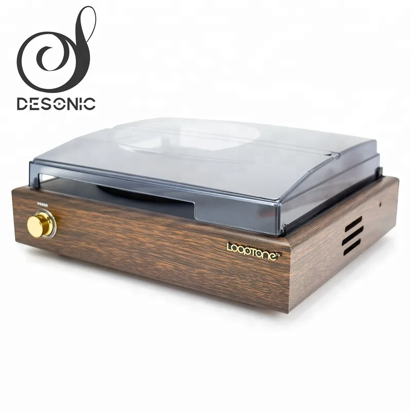 Desonic Classic Belt-Driven Turntable Vinyl LP Record Player W/ Built-in Speakers RCA Line-out AC110~130V&220~240V