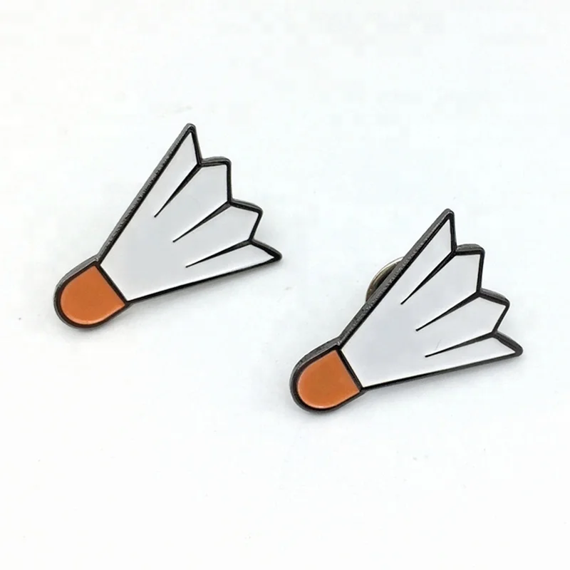 Fashion Korean new soft enamel metal custom pin badge badminton pattern custom design pins