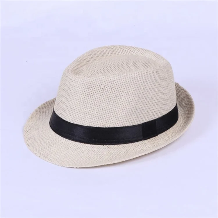cheap Wholesale men women straw hat factory custom fedora hat with print logo