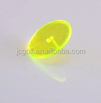 24mm clear fluorescent asserted colors plastic golf ball marker with customized logo printing on top