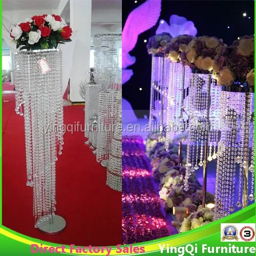 Waterfall Crystal Flower Stand for Wedding Table Centerpieces Decoration