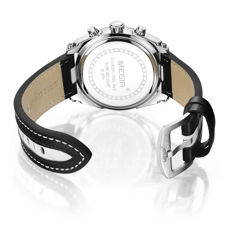WJ-7513 MEGIR мужские водонепроницаемые деловые Ретро Стрелки с одним Календарем Наручные часы индивидуальные модные большим циферблатом