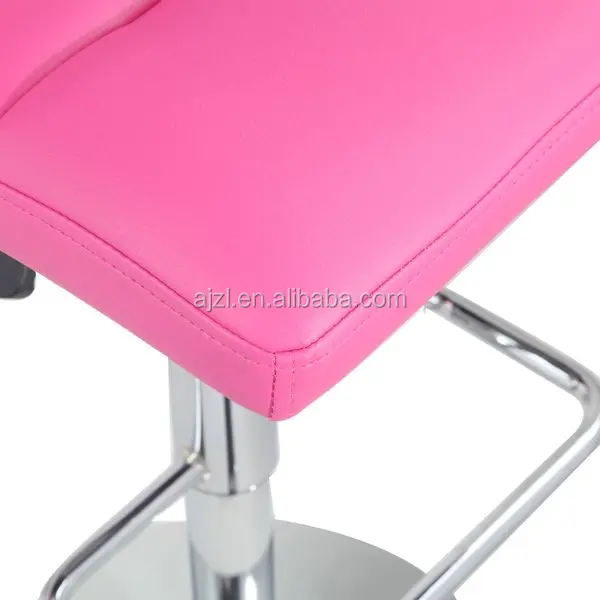 Leatherette Adjustable Chrome Base Barstool Chair with Horizontal Channel Tufting (Set of 2)