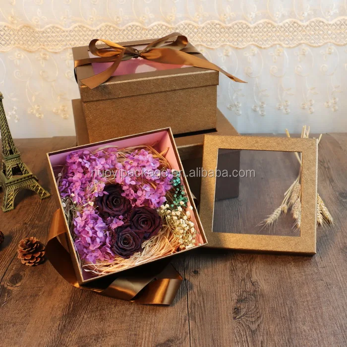 wholesale cheap decorative medium square gift packaging boxes for wedding wrist flowers