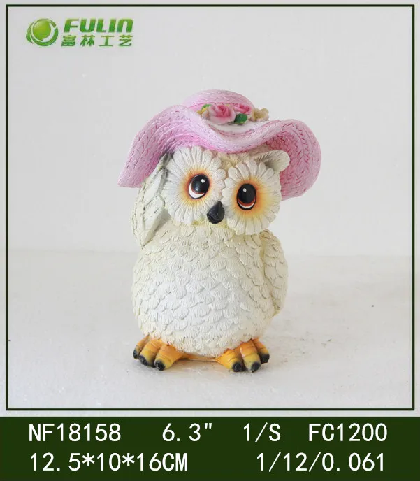 outdoor animated owl funny animal figurines polyresin for garden decoration