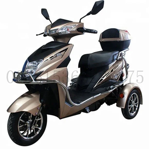 
China factory adult 3 wheel all terrain motorcycle electric scooter motorized rickshaw disability with padals for adults/elderly 