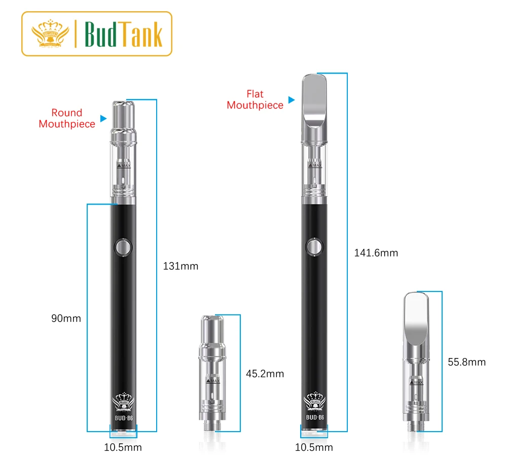 New Item CBD Vape Pen  BUD-B6-V6 Ceramic Heating Element Cartridge E Cigarette