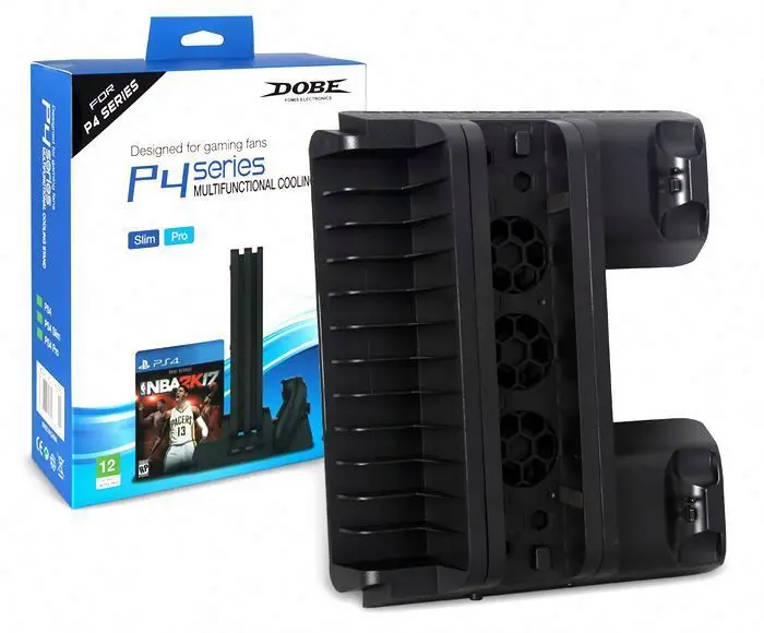 Console Cooler Holder For Vertical Ps4 Controller Led Stand