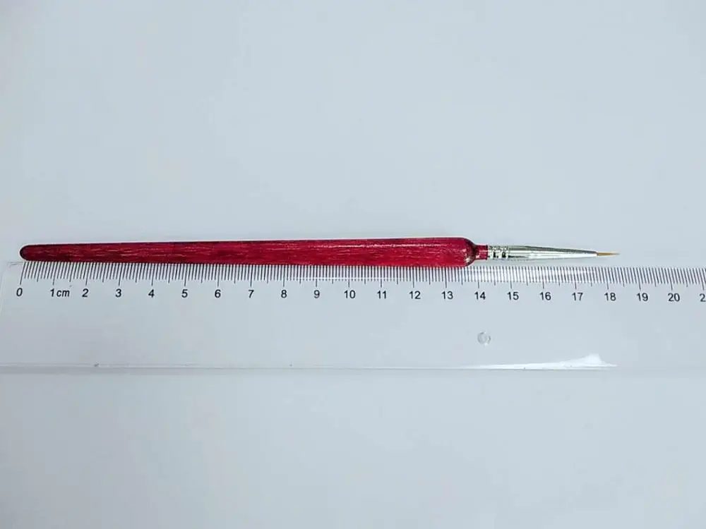 Oil Painting Watercolor Red Wooden Handle Shaft Nylon Hair Liner Brush Pen