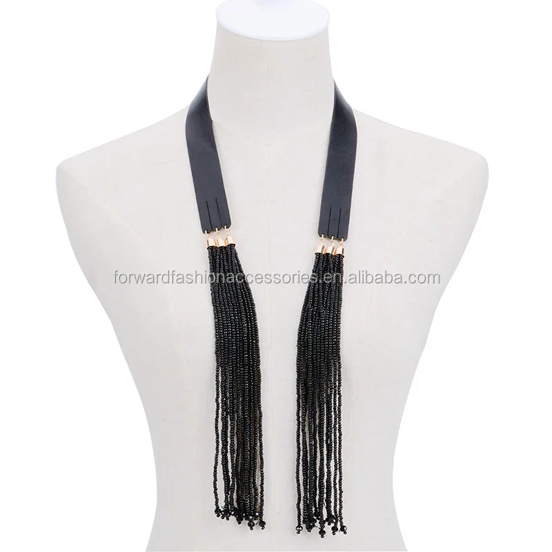 2017 new design Bohemian beads long tassel necklace costume jewelry