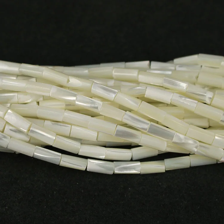 SP4046 White Mother of Pearl Tube beads,MOP shell column cylinder beads