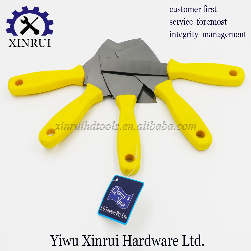 Hot sale Stainless Steel Putty Knife with Yellow Plastic Handle