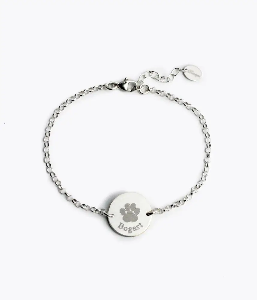 Custom Personalized Paw Prints Bracelet Pet Memorial Jewelry Dog Paw Bracelet