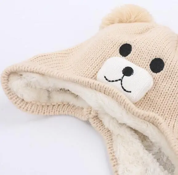 Fashion design bear personalized baby children cartoon characters beanie hat/ knitted crew hat for sale