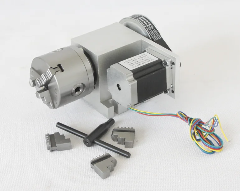 80mm 3 jaw chuck cnc route fourth rotary