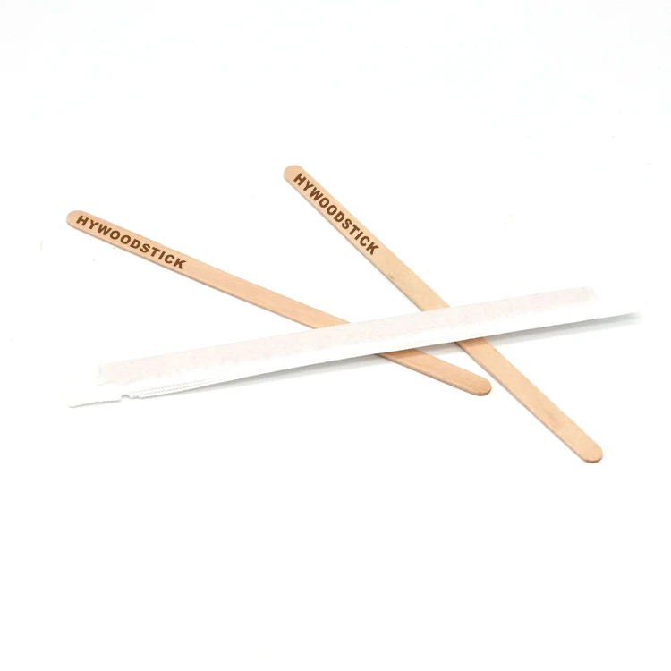 High Quality Wooden Coffee Stirrer Bar Custom Birch Sticks For Tea Bamboo Packing Machine Biodegradable