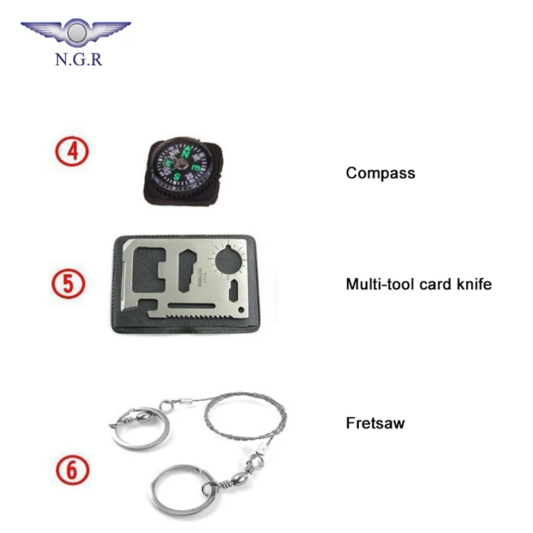 Wholesale SOS Survival Kit Outdoor Emergency for Camping Hiking Travelling or Adventures