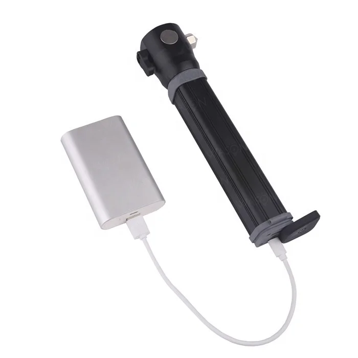 Wason High Quality Professional Solar Rechargeable Emergency Rescue Flashlight With Window Breaker Hammer And Cutting Knife