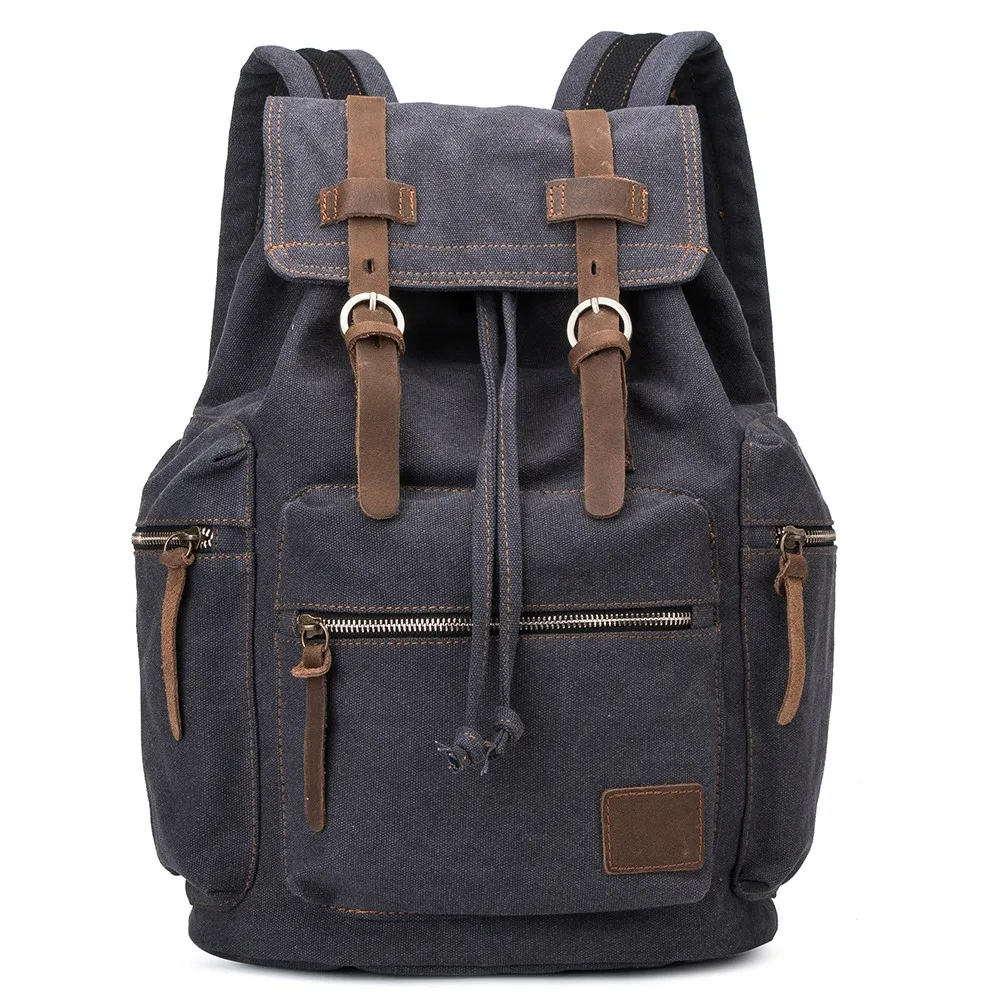 high quality casual sports canvas travel backpacks manufacturer fashion durable retro mochila custom canvas vintage backpack