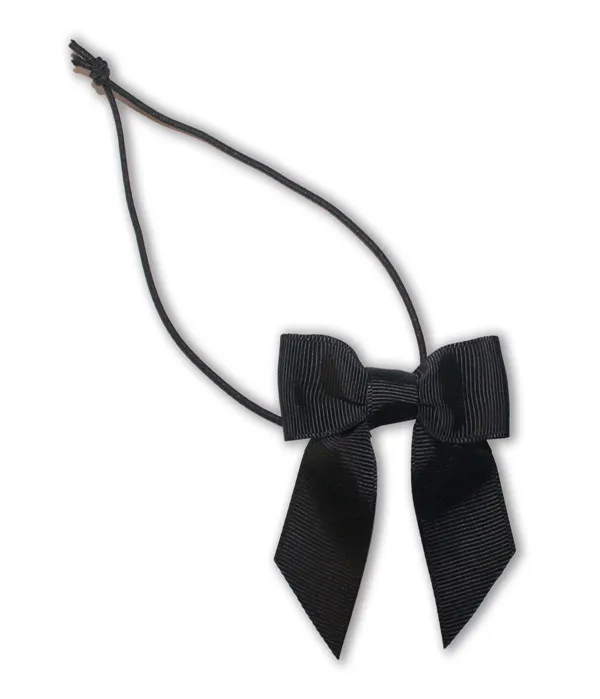 Black Grosgrain Pre Tied Bow/pre-tied Bow with Elastic Band/gift Wrap Pre Tied Ribbon Bow,grosgrain Ribbon Bow with Elastic