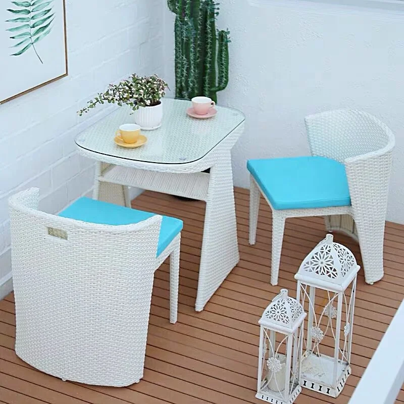 Garden Furniture Rattan 1 Table and 2 chairs Z320 good quality storage table