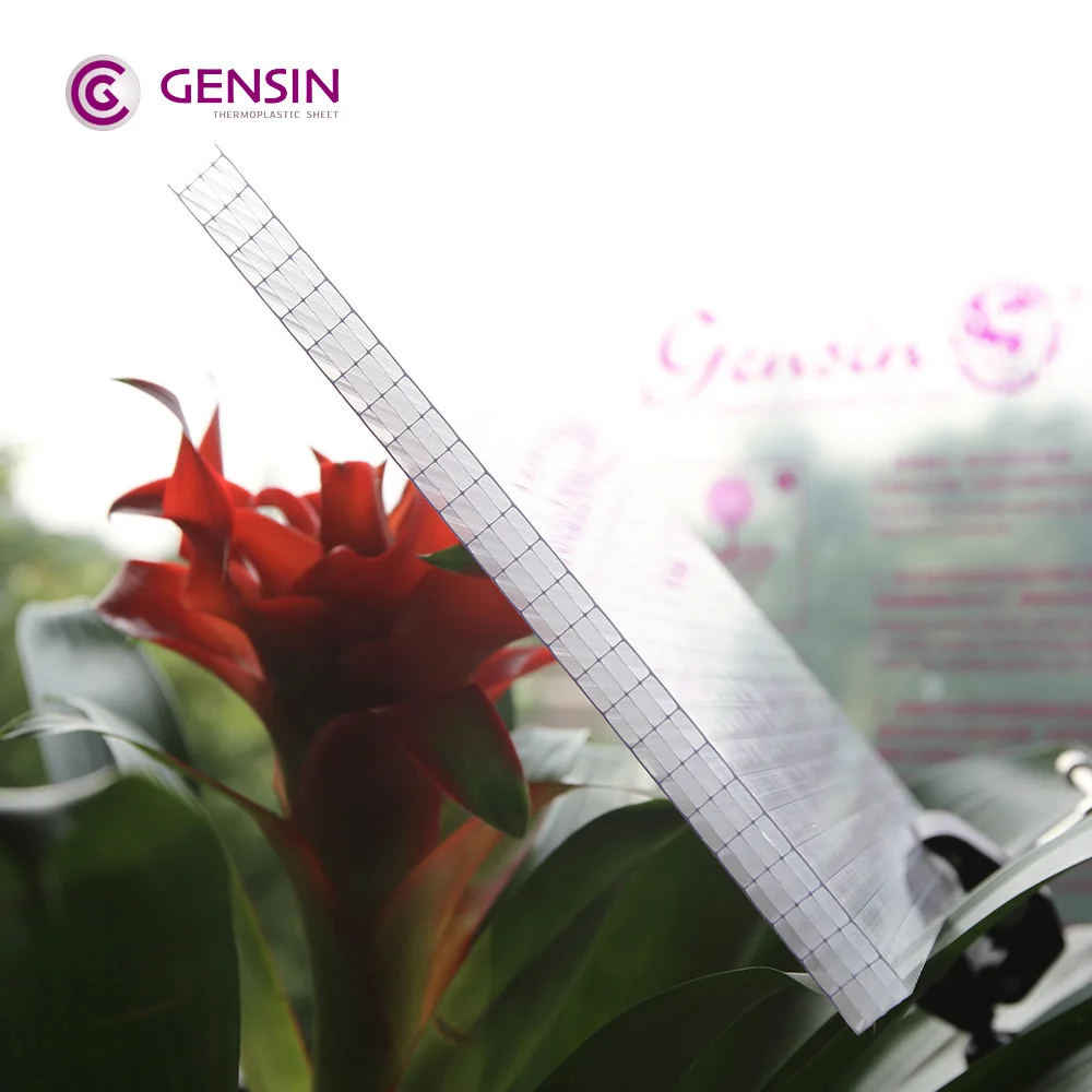 Lixin clear 10mm 5 wall polycarbonate structured