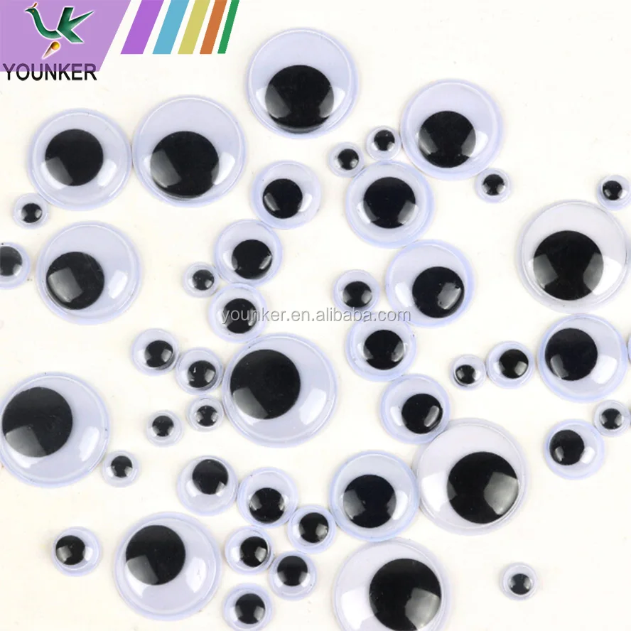 Wholesale black and white plastic wiggle eyes moving doll google eyes