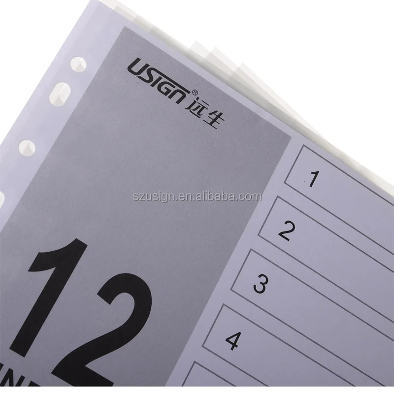 
US-012A Plastic Office Index Divider with 12 pages 