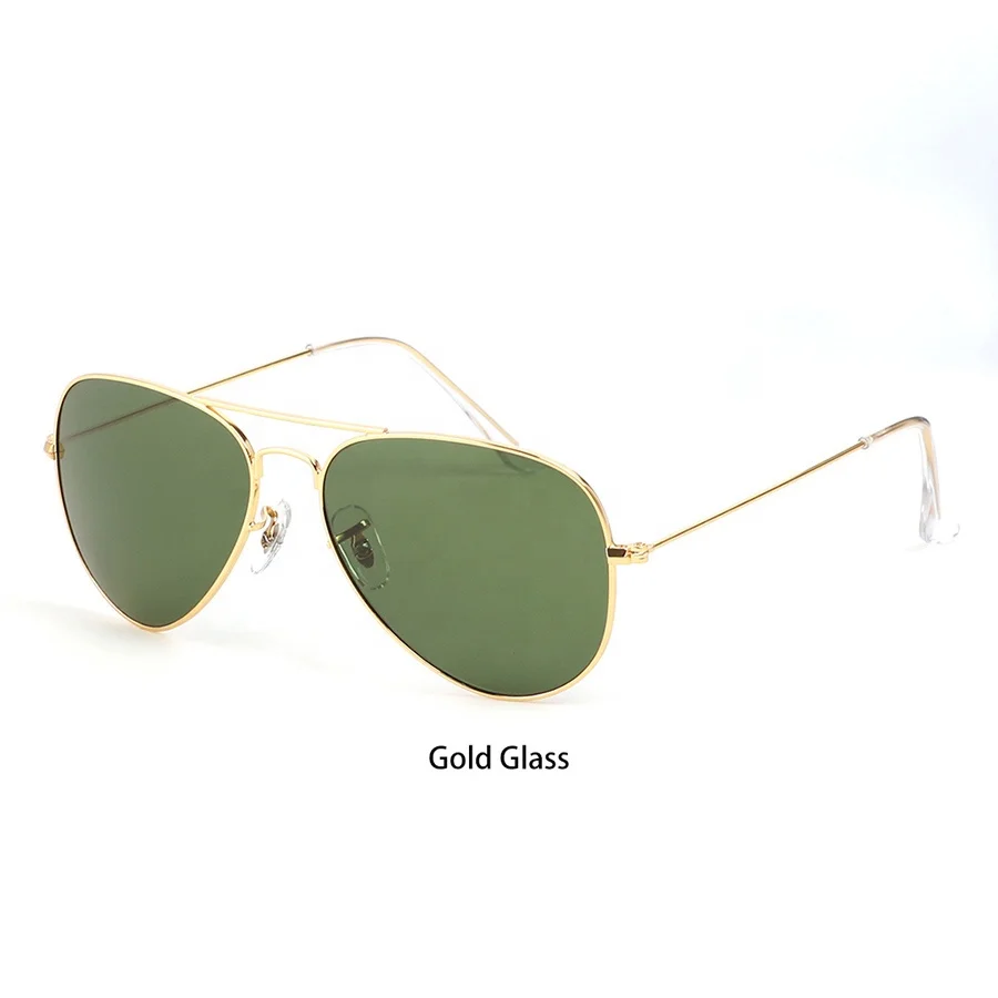 Pilot Sunglasses for Men & Women Fashion Sun Glasses Metal Frame Glass Lenses UV400