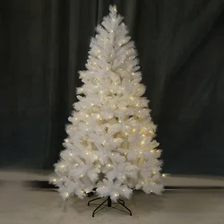2021 New product White flocking Christmas tree snow 180cm Christmas tree with lights
