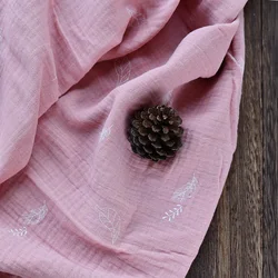 Combed pattern custom printed cotton muslin double gauze fabric for baby