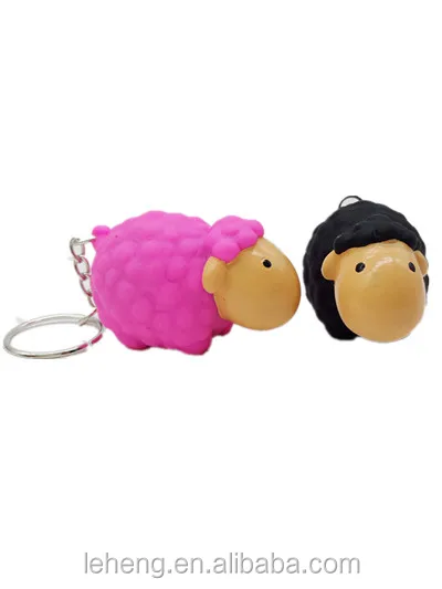 New arrival funny pooping sheep animal shape slime toys keychain