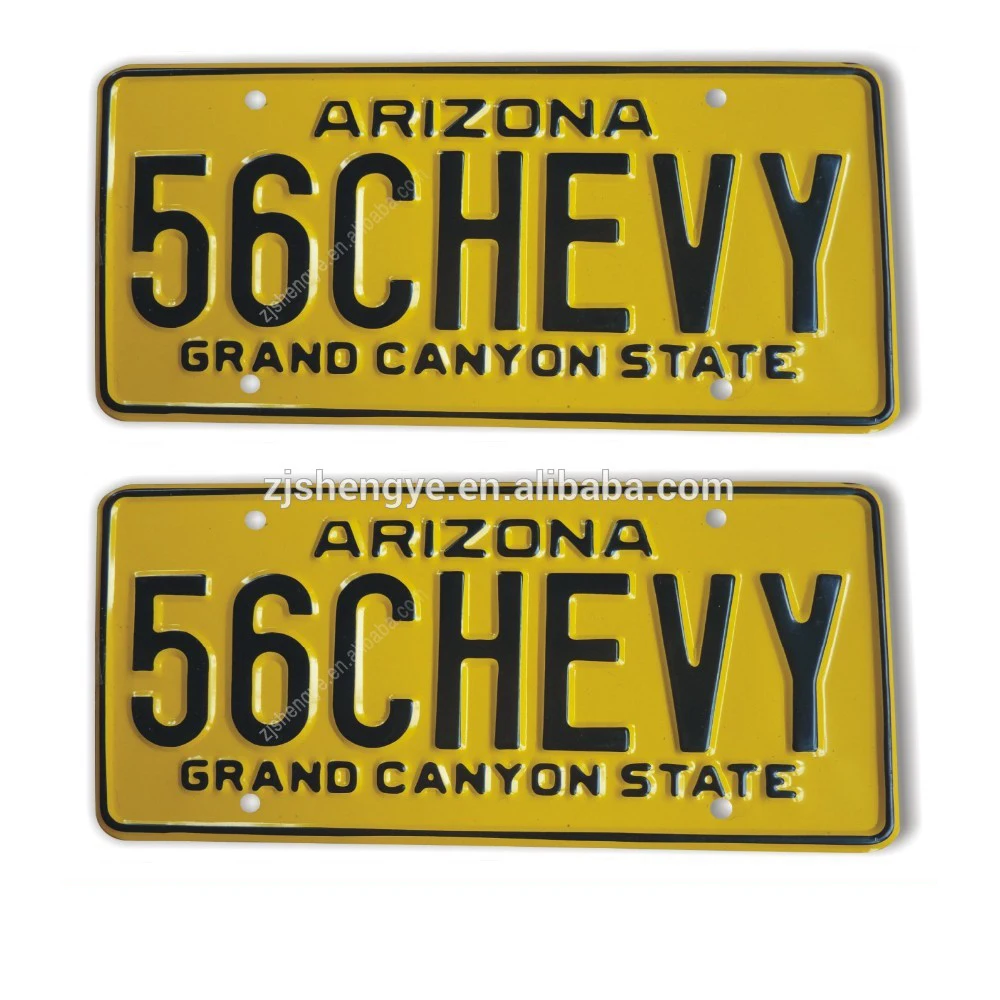 Aluminum custom embossed American promotional license plate