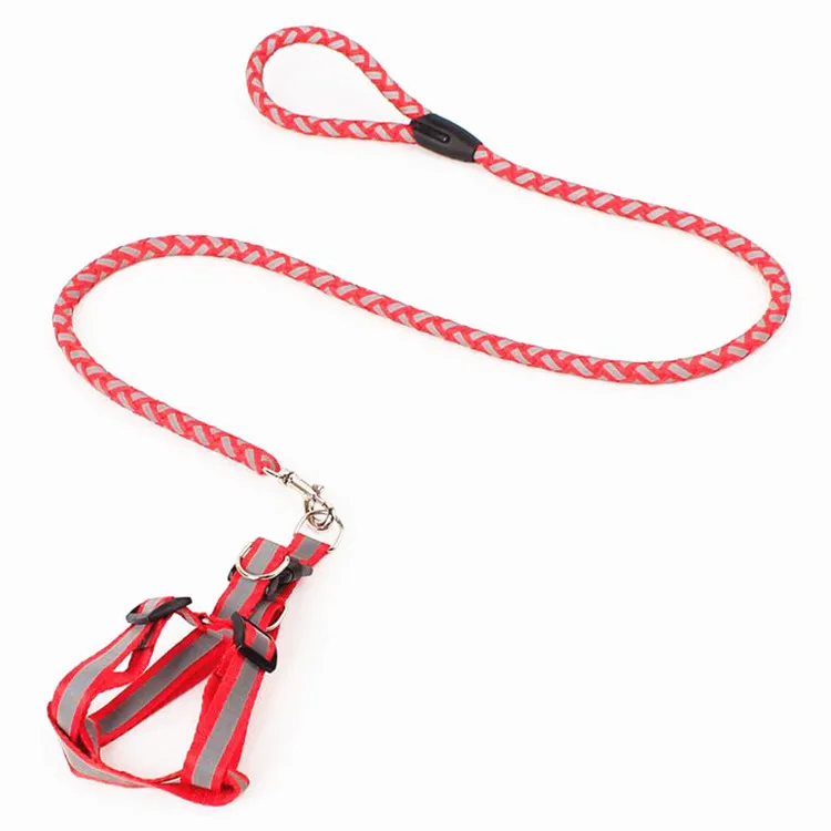  Высококачественные товары для домашних животных шлейка собак нейлоновая веревка Круглый поводок светоотражающий