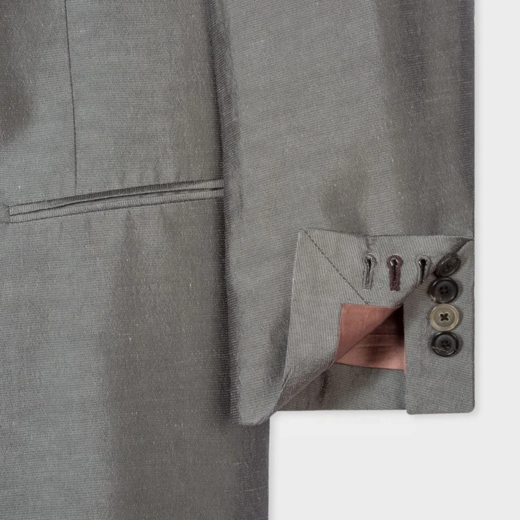 silver shiny gorgeous luxury exquisite slim MTM dress tuxedo wedding party linen light grey iron silk suit men