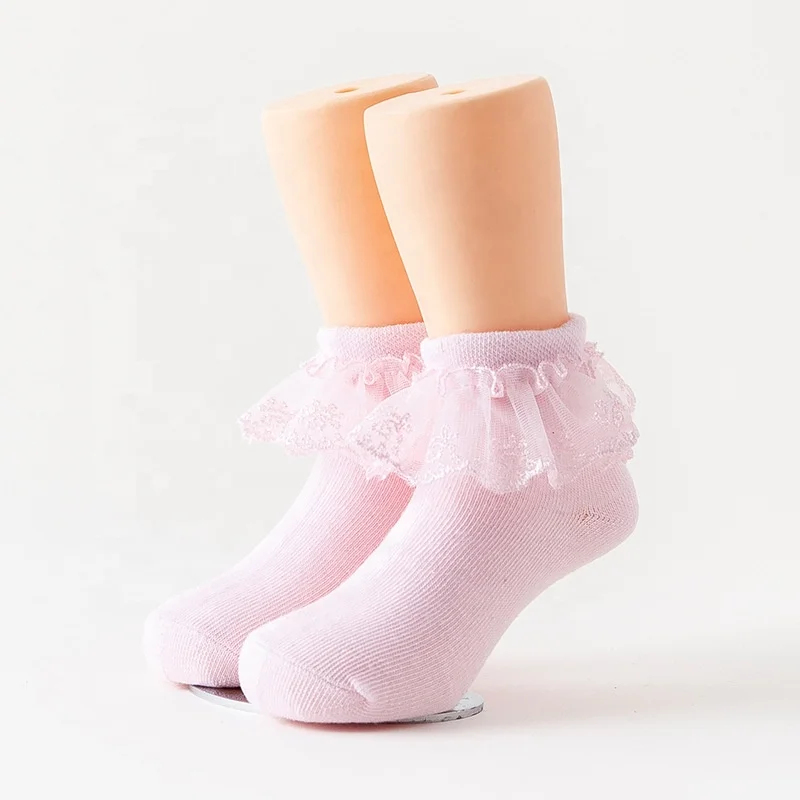 KANGYI India free shipping Promotion kids cotton thin with soft lace princess socks for children