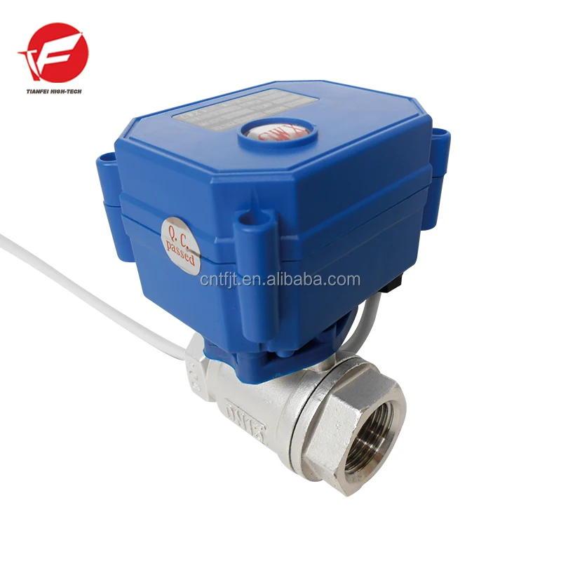 CWX-15Q/N 2-way electric water valve stainless steel material 3/4' DN20 automatic valve actuator DC12v with three wires CR02
