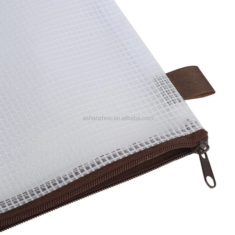 
 Оптовая продажа, индивидуальная Водонепроницаемая прозрачная сетчатая пластиковая карманная папка для файлов разных размеров, сумка-держатель для документов на молнии  