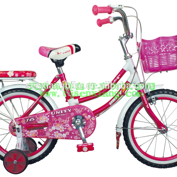 18'  angle Cute pink/blue/red/ with basket training wheel/kids bike wholesale
