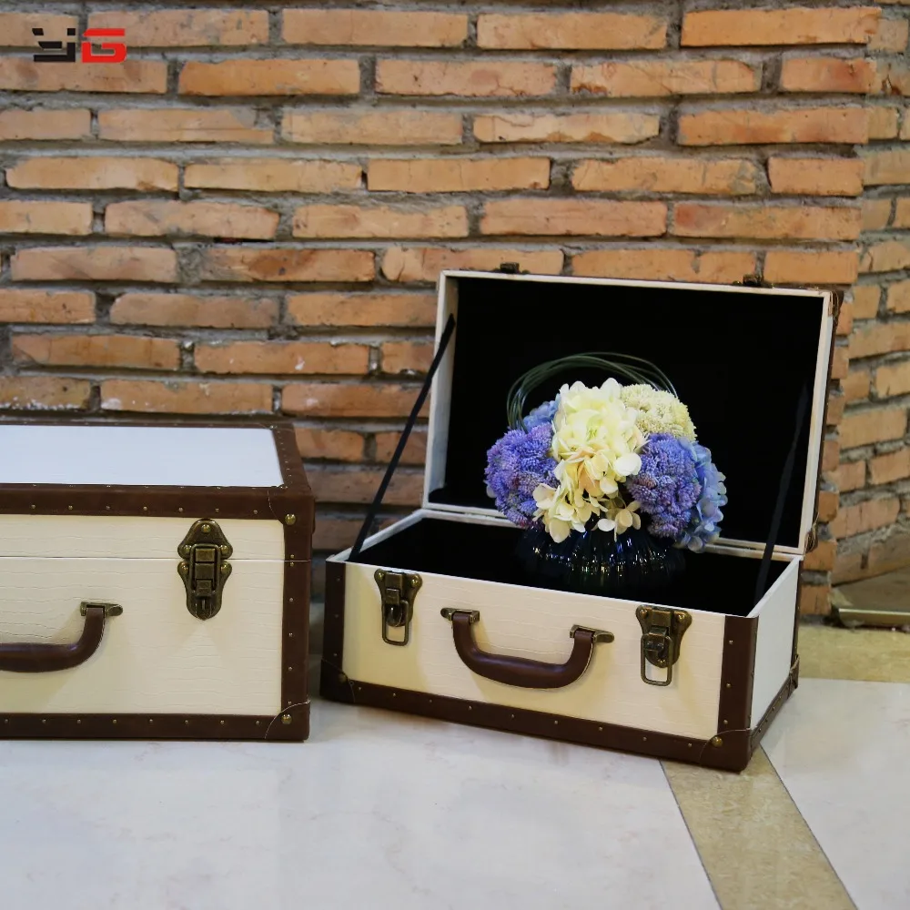 White Crocodile Leather Decorative Vintage suitcase