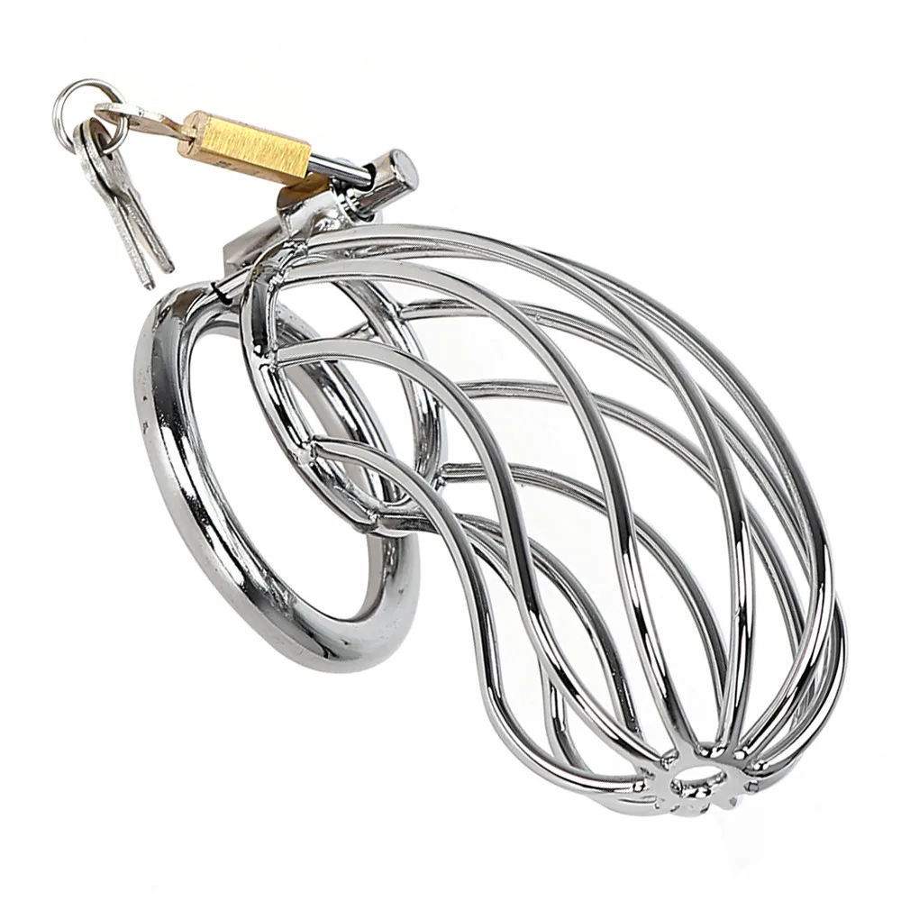 Lockable Stainless Steel Cock Cage Penis  Ring Sleeve Lock Cock Chastity Device Chastity Belt Cock Cage